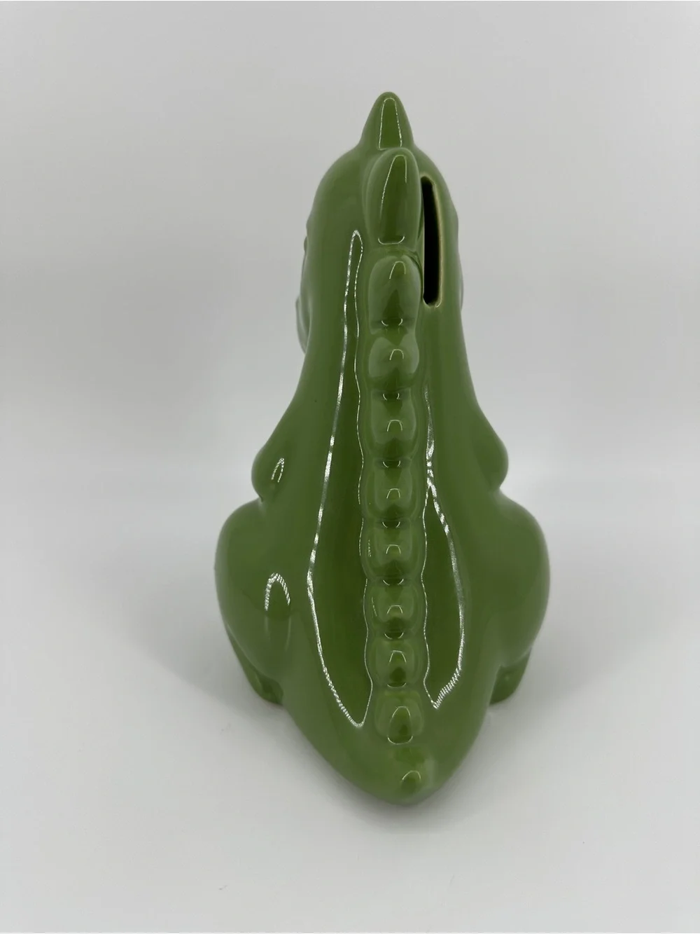 Pottery Barn Kids Ceramic Dinosaur Piggy Bank Green 7.5 Inches 2022 Dino